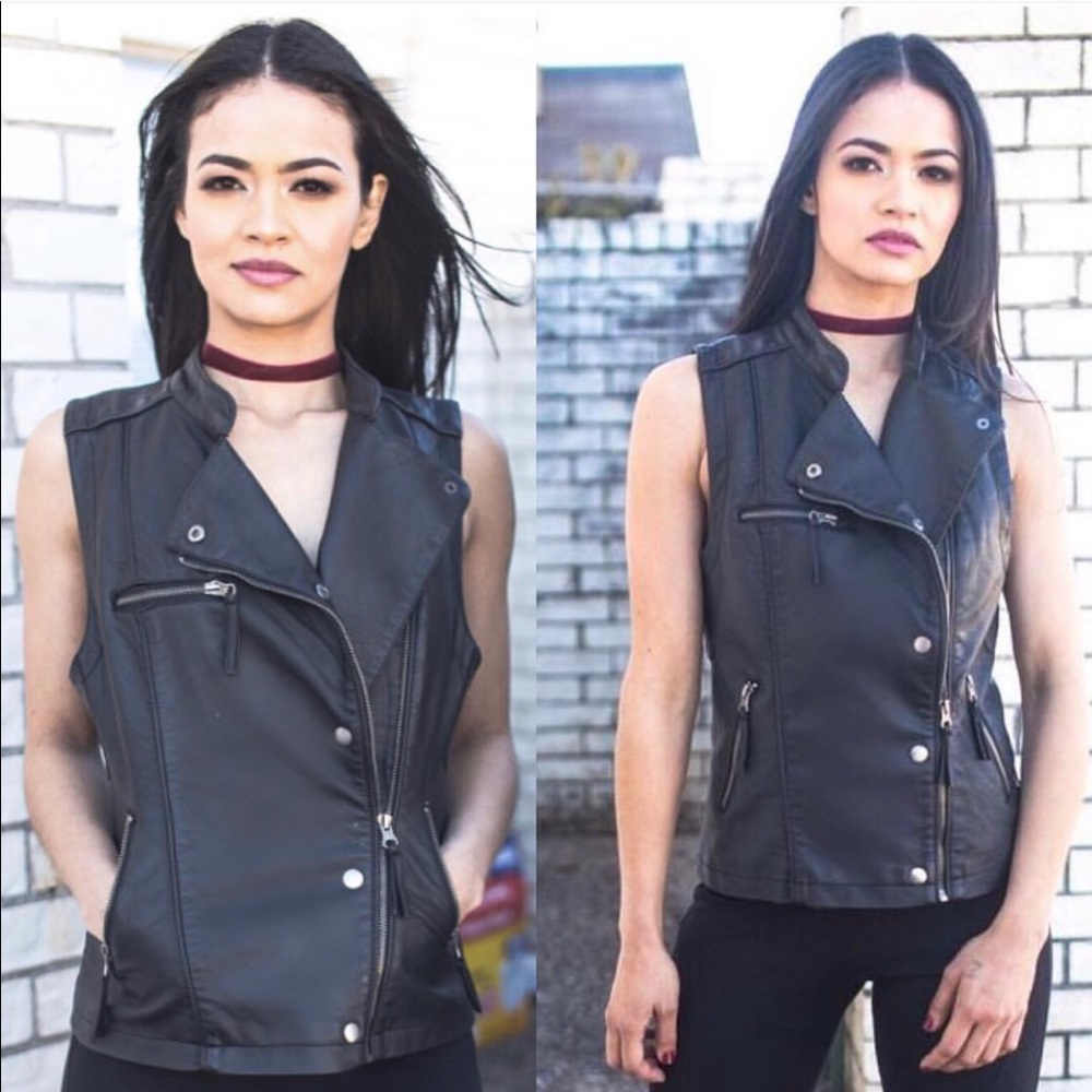 FAUX LEATHER VEST